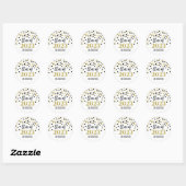 Sticker Rond Noir Gold Confetti Graduation 2023 (Feuille)