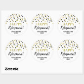 Sticker Rond Noir Gold Confetti joyeuse retraite (Feuille)