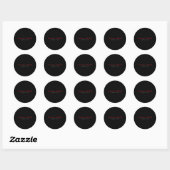 Sticker Rond Noir gris rouge professionnel moderne (Feuille)