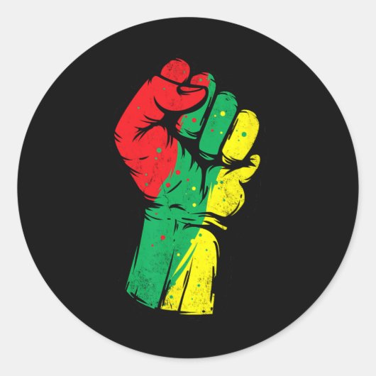 Sticker Rond Noir Histoire Mois Premier Black Power Femmes Homm (Devant)