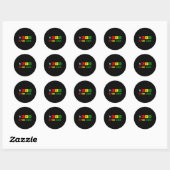 Sticker Rond Noir Le Premier Élément Noir Histoire Mois Période (Feuille)