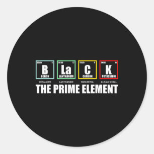 Sticker Rond Noir L'élément primordial, Mois de l'histoire des