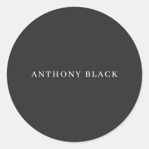 Sticker Rond Noir mat Minimaliste Élégant Classique
