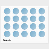 Sticker Rond Noir Modèle bleu clair étoiles design minimal (Feuille)