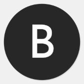 Sticker Rond Noir moderne Gras Mariage Monogramme Enveloppe Sce (Devant)