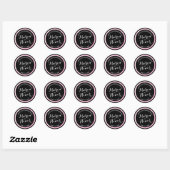 Sticker Rond Noir n rose Parties scintillant Matron d'honneur B (Feuille)