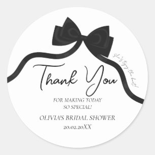 Sticker Rond Noir nœud papillon elle attache le nœud douche de