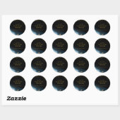 Sticker Rond Noir | Nouvel an étourdissant (Feuille)