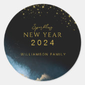 Sticker Rond Noir | Nouvel an étourdissant (Devant)