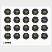 Sticker Rond Noir, or et noir fabuleux 60e anniversaire (Feuille)