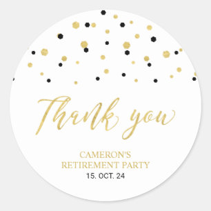 Sticker Rond Noir & Or   Modernisation de la retraite Favoriser