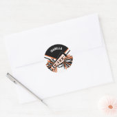 Sticker Rond 📣 - Noir, Orange et Blanc (Enveloppe)