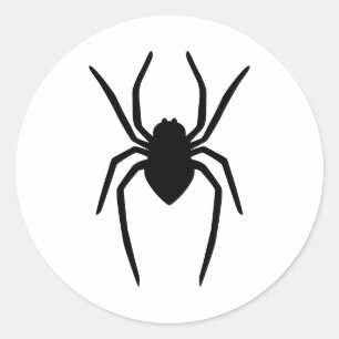Sticker Rond Noir (Ou Toute Autre Couleur) Araignée Silhouette
