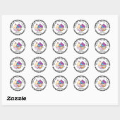 Sticker Rond Noir Plaid Noël Cuit Avec Loisir Cupcake (Feuille)