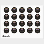 Sticker Rond Noir Plum Plum or Parties scintillant Floral Quinc (Feuille)