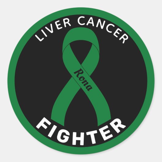 Sticker rond noir pour Lutter contre le cancer du  (Devant)