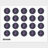 Sticker Rond Noir rose 40 et Fabuleux Anniversaire Favor (Feuille)