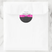 Sticker rond noir, rose chaud et blanc de 1,5 po (Sac)
