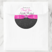 Sticker rond noir, rose chaud et blanc de 3 pouces (Sac)