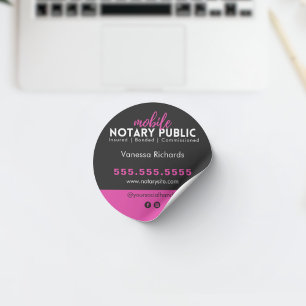 Sticker Rond Noir rose Noir moderne marketing d'entreprise publ