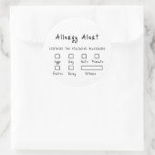 Sticker Rond Noir sur blanc Sécurité alimentaire Alerte allergi (Sac)