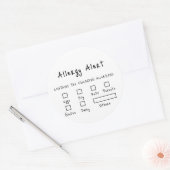 Sticker Rond Noir sur blanc Sécurité alimentaire Alerte allergi (Enveloppe)