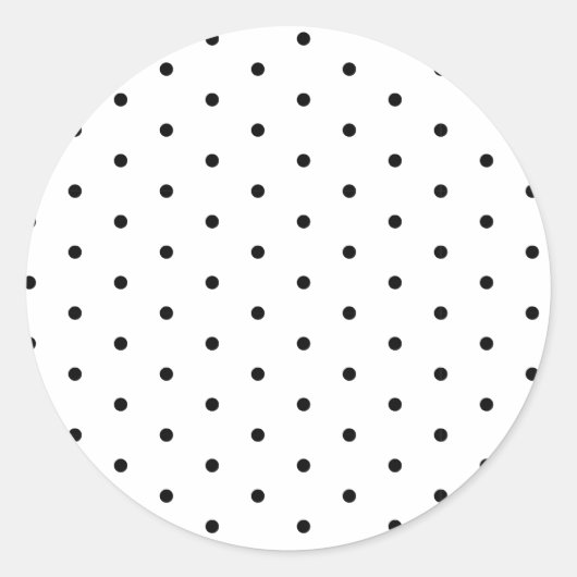 Sticker Rond Noir sur Pois blancs (Devant)