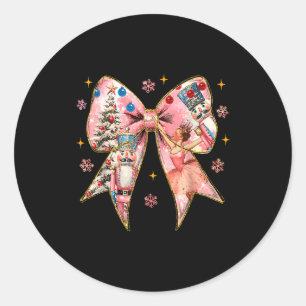 Sticker Rond Noisetier de Noël à noeud coquet Ballet Festif F