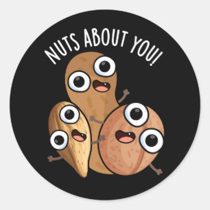 Sticker Rond Noix À Propos De Vous Drôle Nut Puns Dark BG