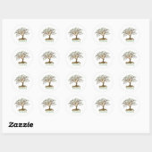 Sticker Rond Noix d'arbre familial (Feuille)
