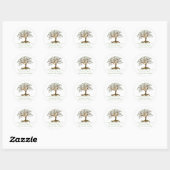 Sticker Rond Noix d'arbre familial (Feuille)