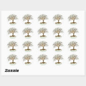 Sticker Rond Noix d'arbre familial (Feuille)