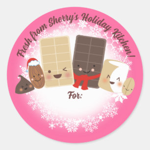 Sticker Rond Noix de chocolat biscuits de Noël confiserie