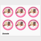 Sticker Rond Noix de chocolat biscuits de Noël confiserie (Feuille)