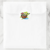 Sticker Rond Noix de coco 2 Boisson de fruits tropicaux (Sac)