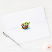 Sticker Rond Noix de coco 2 Boisson de fruits tropicaux (Enveloppe)