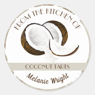 Sticker Rond Noix de coco Canning aux fruits