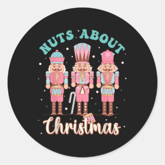 Sticker Rond Noix de fun de Noël Pastel Casseur de noix de Noël