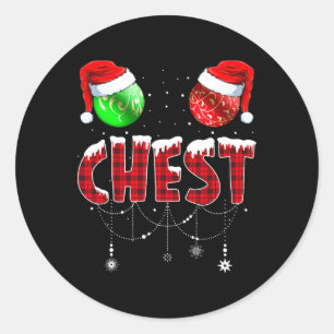 Sticker Rond Noix de poitrine Chemise de Noël Correspondante Co