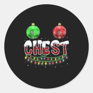 Sticker Rond Noix de poitrine Noël T Chemise jumelée Couple poi