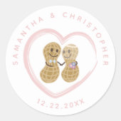 Sticker Rond Noix Les uns sur les autres mignonne couple mariag (Devant)