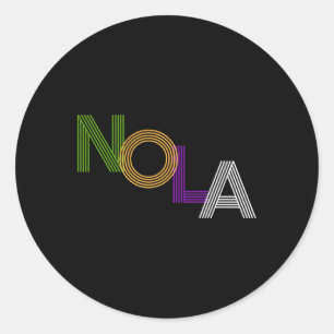 Sticker Rond Nola New Orleans Retro Vintage Carnival Souvenir G