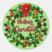 Sticker Rond Nollaig Chridheil Noël écossais (Devant)