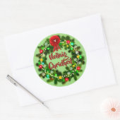 Sticker Rond Nollaig Chridheil Noël écossais (Enveloppe)