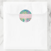 Sticker Rond nom aquarelle rose pastel floral (Sac)