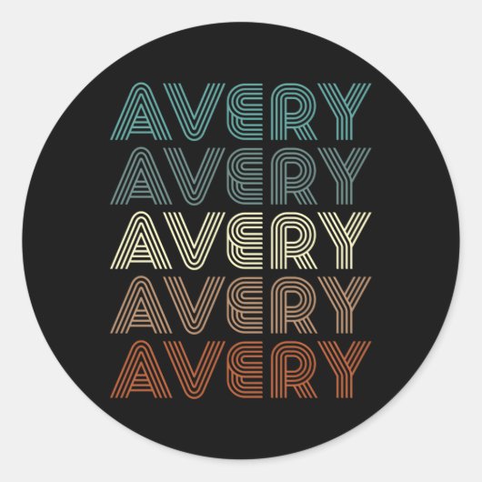 Sticker Rond Nom Avery (Devant)