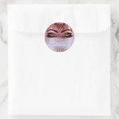 Sticker Rond Nom Beauté Lashes Bourgogne Ombre Lashes Yeux (Sac)