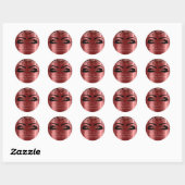 Sticker Rond Nom Beauté Lashes Burgundy Gold Eyelashes (Feuille)