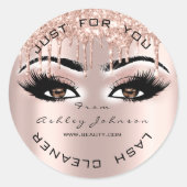Sticker Rond Nom Beauté Lashes Lashes Pink Gold Lashes Cleaner (Devant)