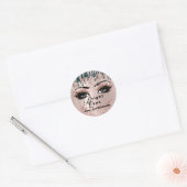 Sticker Rond Nom Beauté Lashes Lashes Pink Gold Lashes Luxe (Enveloppe)